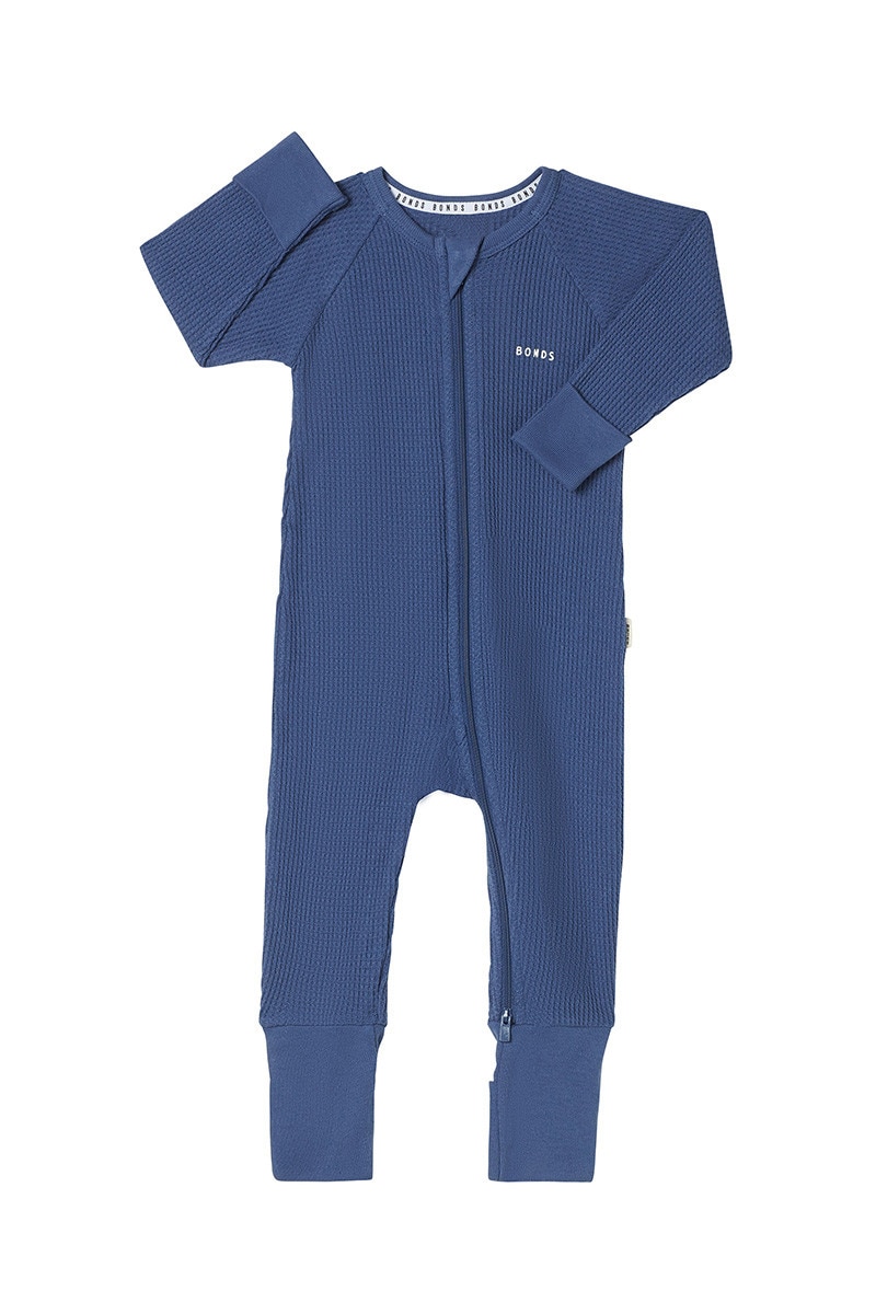 Buy Baby Waffle Zip Wondersuit in Bastille Blue Online | BONDS