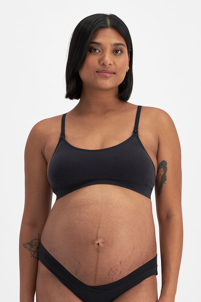 Buy Bonds Maternity Nursing Breastfeeding Pregnancy Bumps Seamfree Black  Crop Bra Online