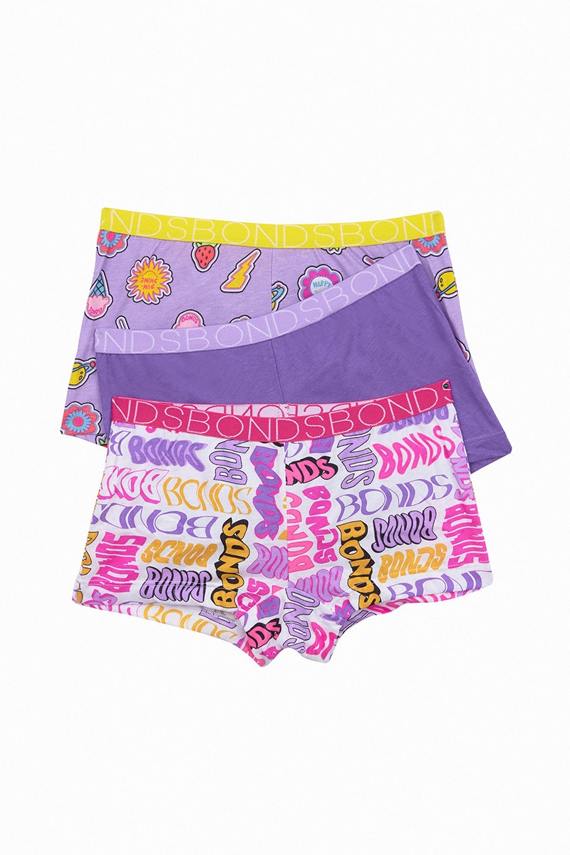 Bonds Girls Shortie 3 Pack | Girls Underwear | UXVA3A