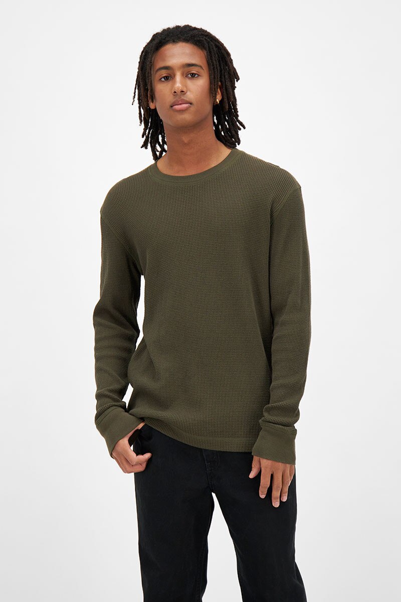 Bonds Long Sleeve Waffle Crew Tee Mens T Shirts Avyei