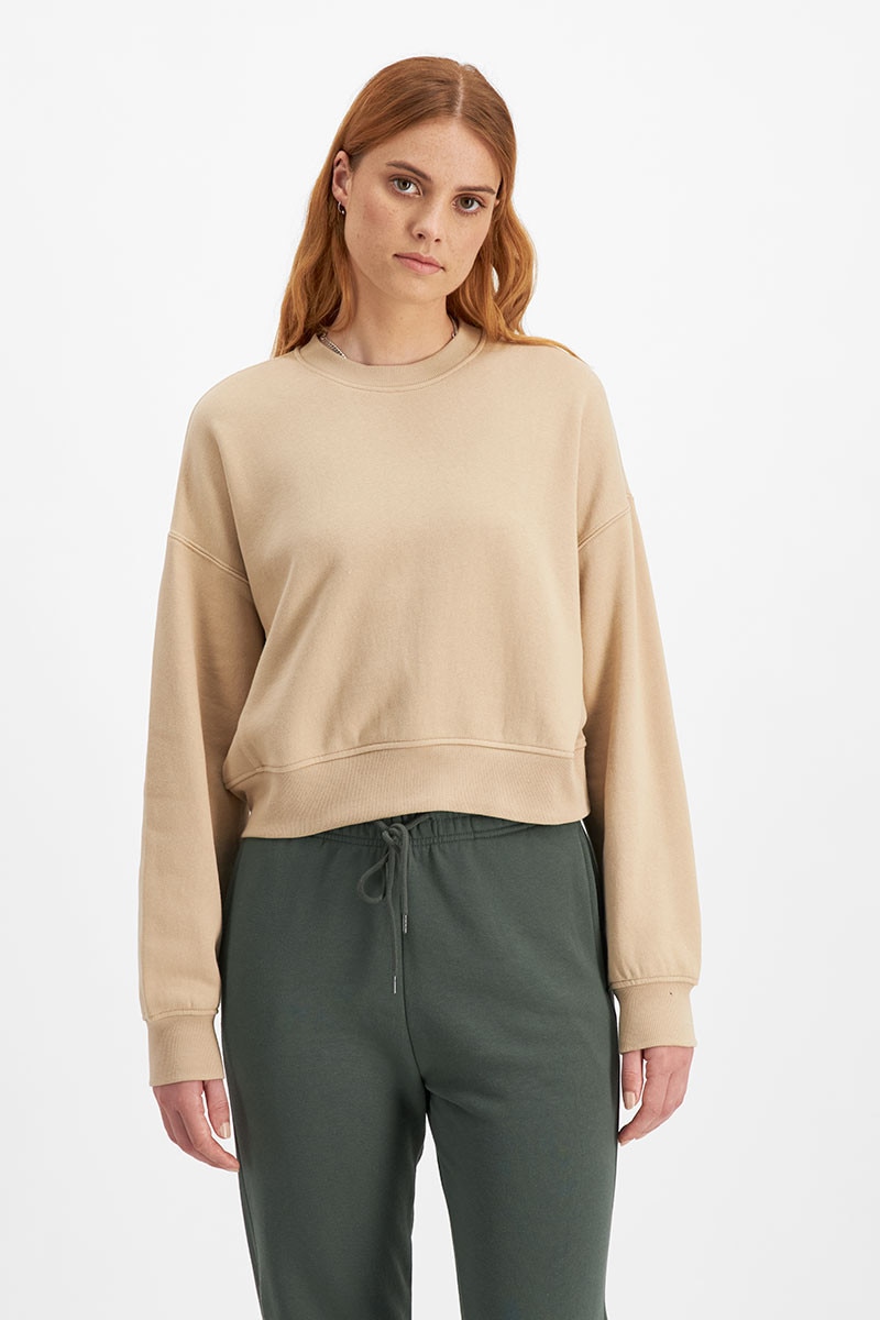 Fleece cropped pullover discount