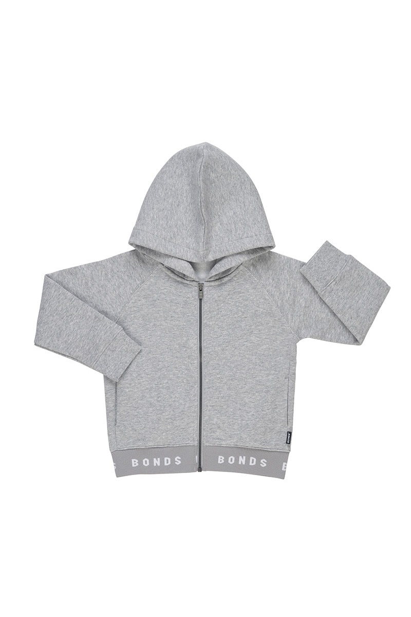 BONDS Kids Logo Fleece Hoodie KWLDK New Grey Marle