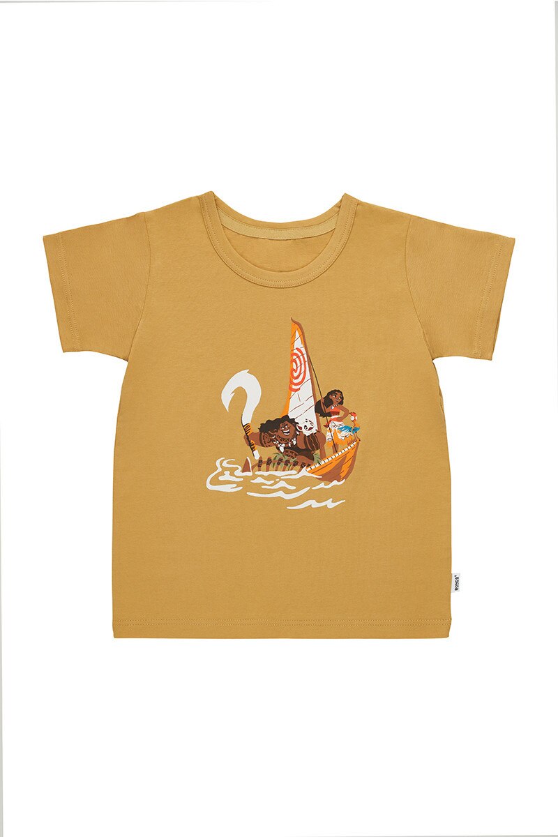 BONDS x Disney Moana Aussie Cotton Crew Tee | KWQ9K | Moana \u0026 Maui Mustard  Base