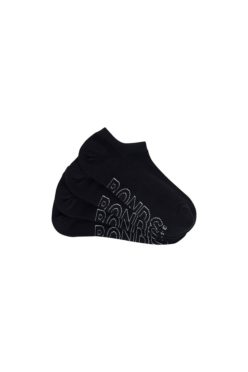 BONDS Womens Logo Lightweight No Show 4 Pack LXPW4N Black