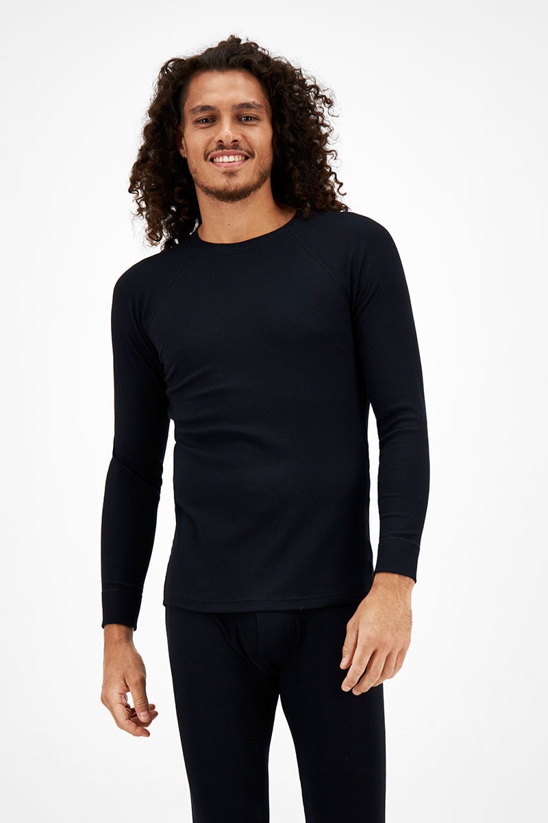 Bonds Thermal Rib Long Sleeve Crew Mens T Shirts Mwut