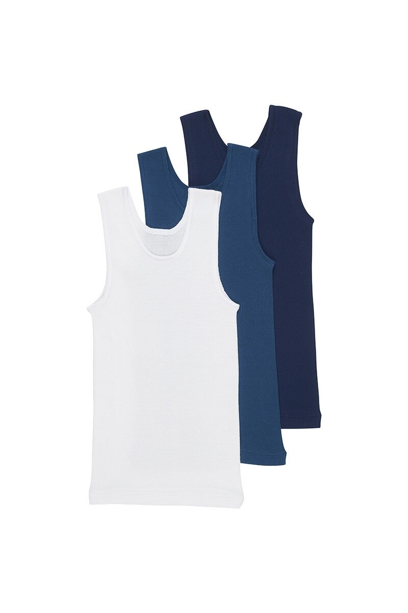Boys Bonds 6 Pack Chesty Iconic Brand Blue White Singlet Tank Top All Day UYG33W