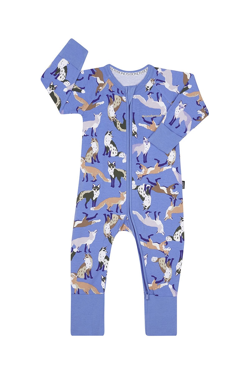 【WONDER WONDER】Peubit 2pin tuck banding cotton L wide PT Bonds Padded Zip Wondersuit | Baby Baby Coverall | BX7MA