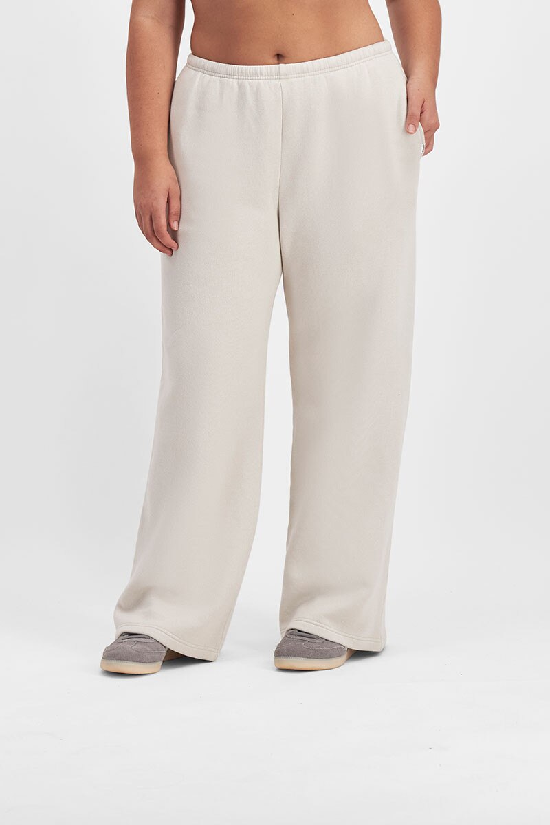 【KOOLOSET】Dumble Fleece Wide Banding Pants Womens Wide Leg Sweatpants Trendy Elastic High Waist Cozy