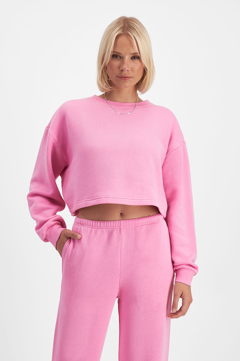Cropped fleece sweater shop