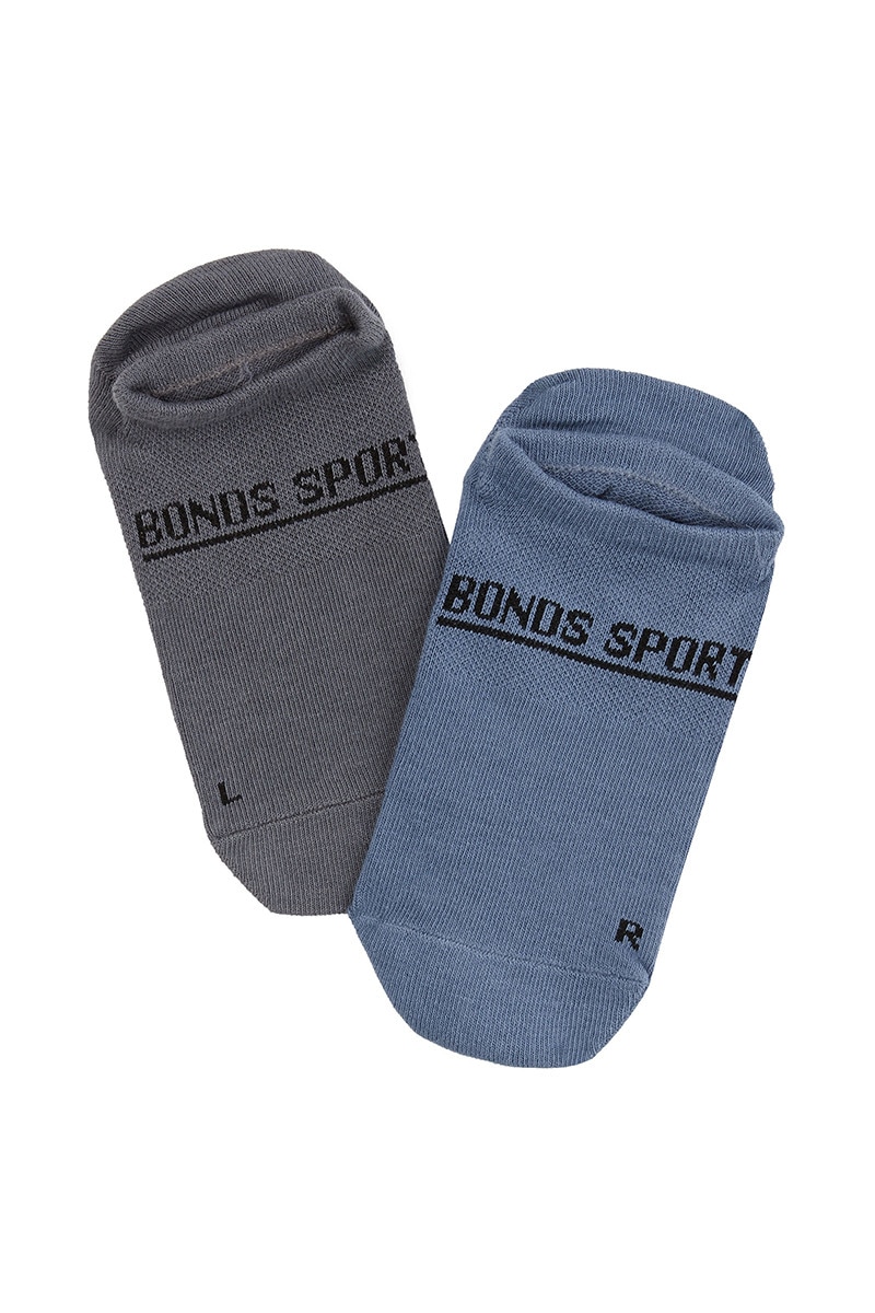 BONDS Womens No Show Yoga Socks 2 Pack LXN92N Acoustic Blue/Black