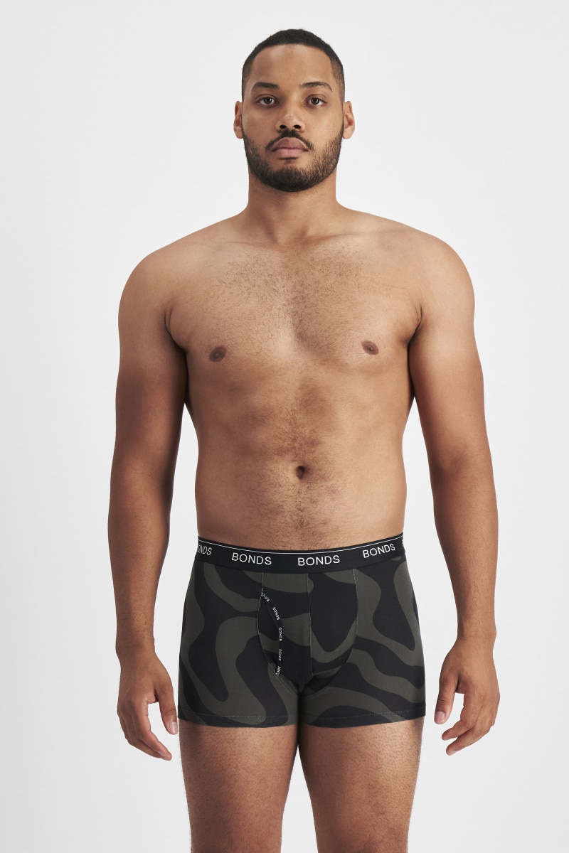 10 x Mens Bonds Striped Guyfront Trunks Underwear White/Grey Mzuqi