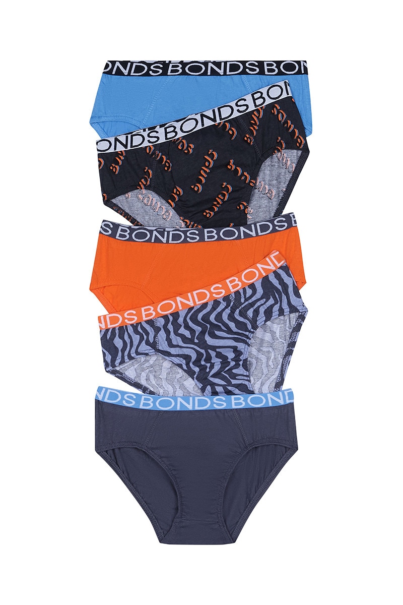 Bonds Boys Brief 5 Pack Boys Underwear UWNU5A