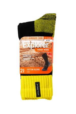 Explorer Mens Tough Work Sock 2 Pack