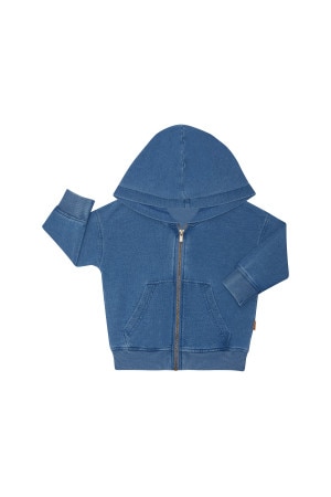 Denim Wash Zip Hoodie