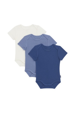 Essentials Rib Shortsleeve Bodysuit 3 Pack