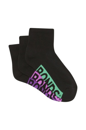 Womens Logo Cushioned Quarter Crew Socks 3 Pack