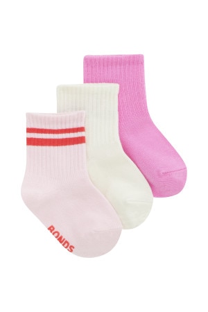 Baby Pattern Rib Crew Sock 3 Pack