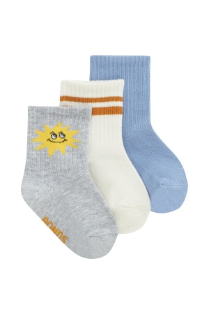 Baby Pattern Rib Crew Sock 3 Pack