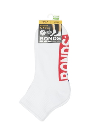 Kids Logo Cushioned Quarter Crew Socks 4 Pack