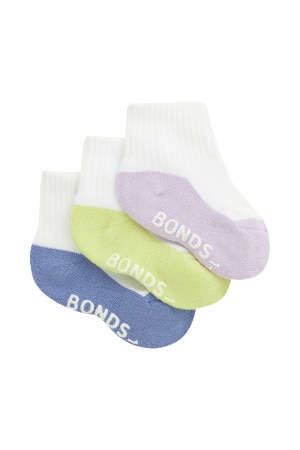 Baby Logo Cushioned Quarter Crew Socks 3 Pack