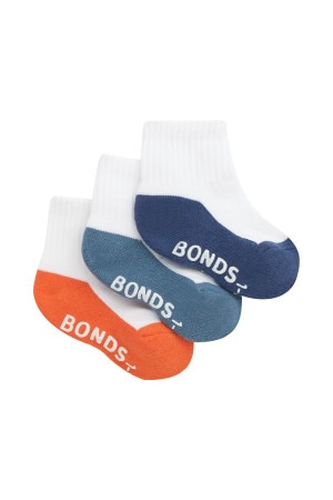 Baby Logo Cushioned Quarter Crew Socks 3 Pack