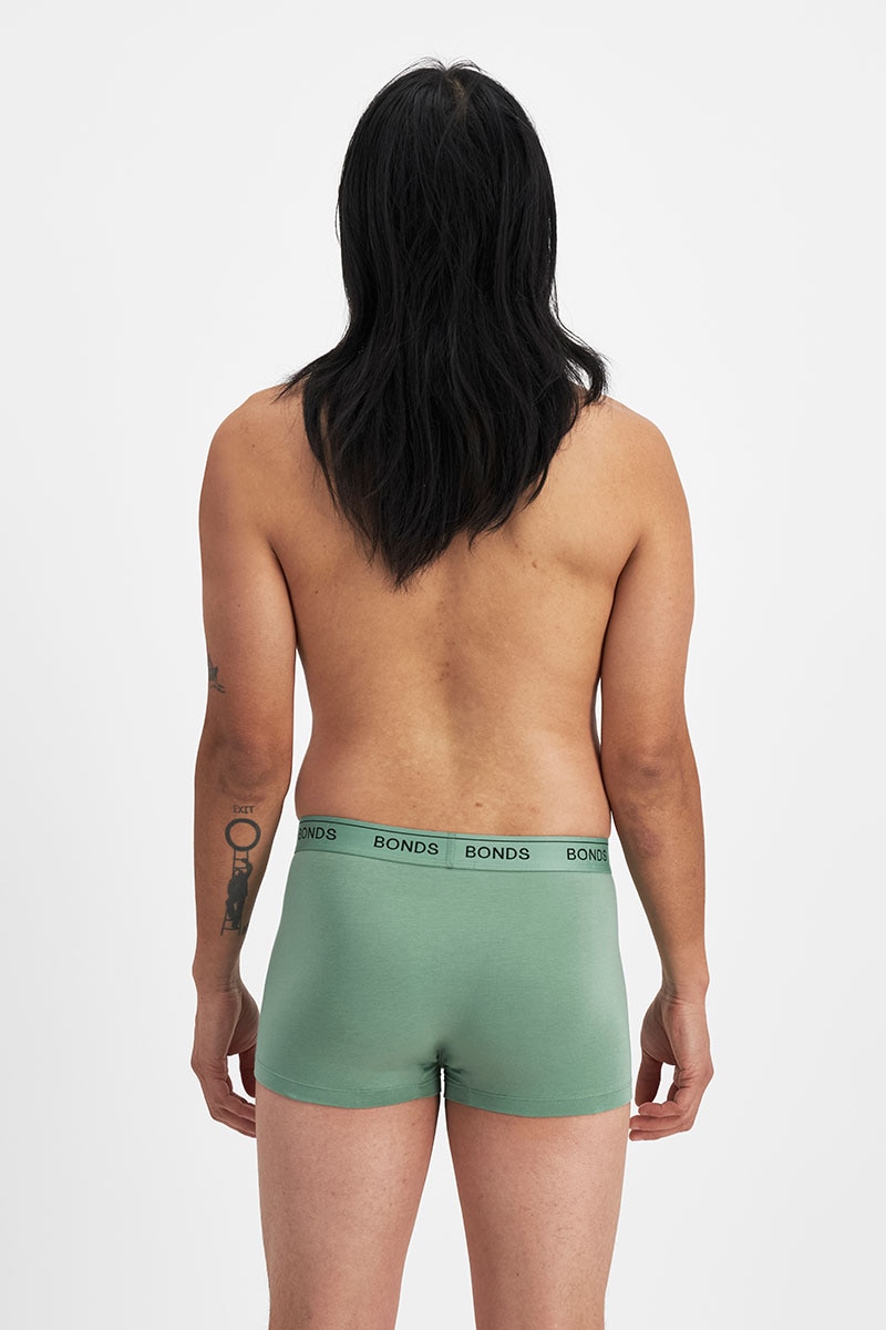 6 X Bonds Microfibre Guyfront Trunk Mens Underwear Trunks Navy/Red/Aqua