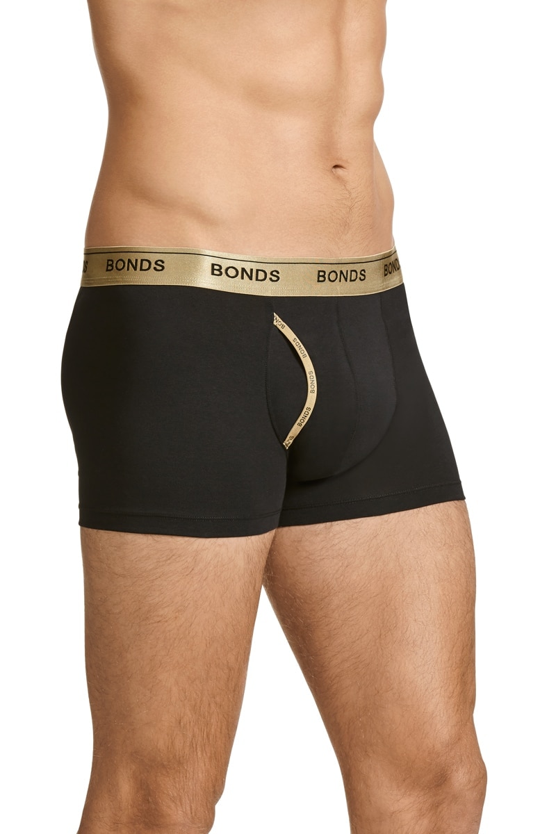 24 X Bonds Mens Guyfront Trunks Underwear Black/Grey/Grey Stripe – Ozdingo
