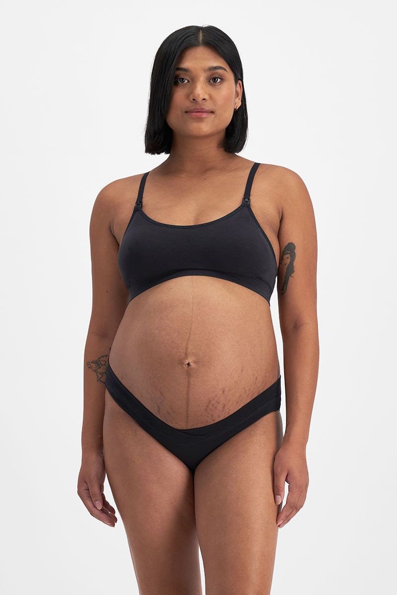 Bonds Women's Retro Rib Maternity Wirefree Bra - Black - Size 14