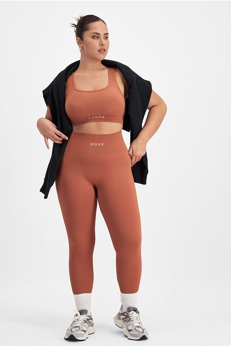 Bonds Move Rib Seamless Crop | Womens T-Shirt | CQXTI