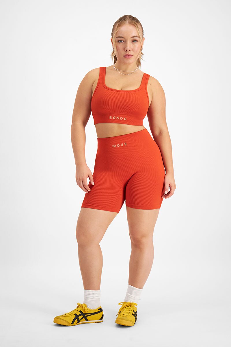 Bonds Move Rib Seamless Crop | Womens T-Shirt | CQXTI