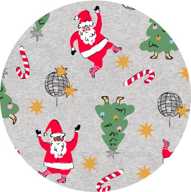 Disco Santa Grey print fabric filter