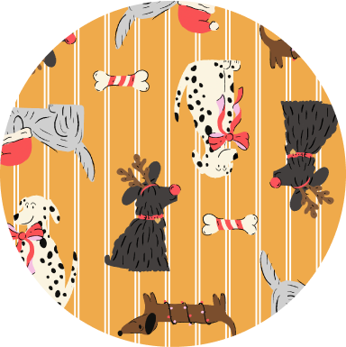 Puppies for Christmas print fabric filter
