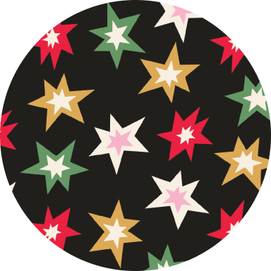 Fairy Lights Black print fabric filter