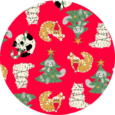 Kittens for Christmas print fabric filter