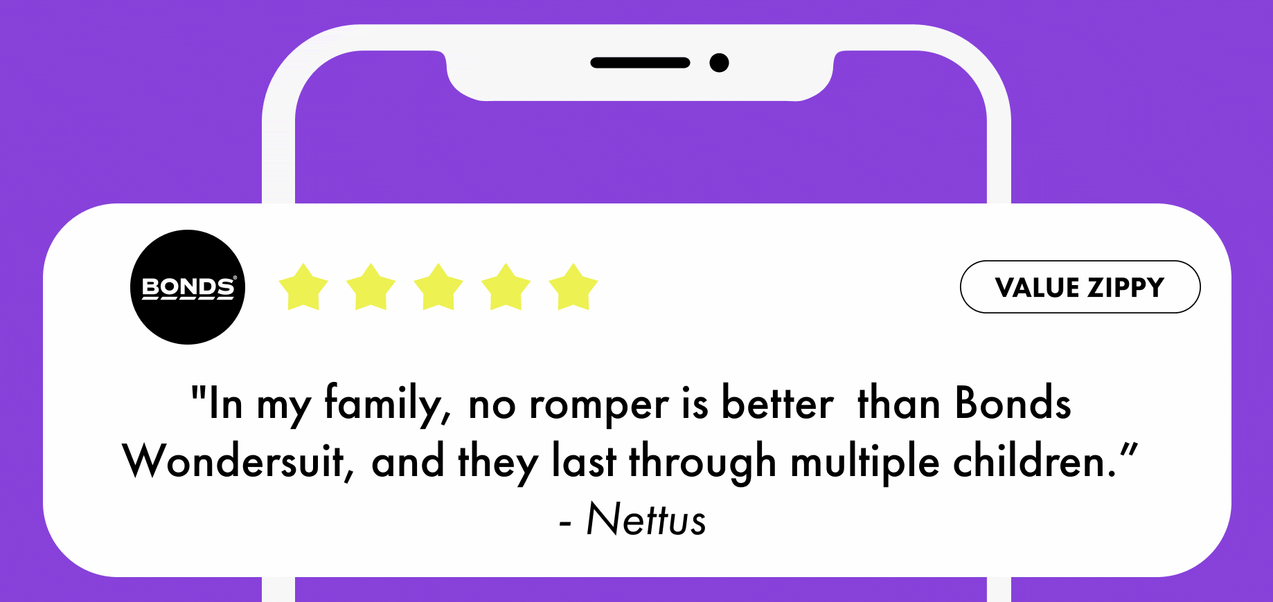 Bonds Zippy Reviews Gif. 5 Stars.