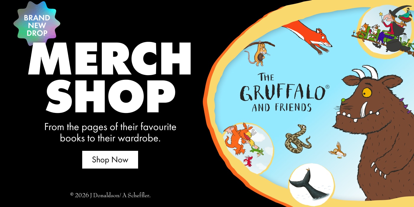 Merch Shop. From the pages of their favourite books to their wardrobe.