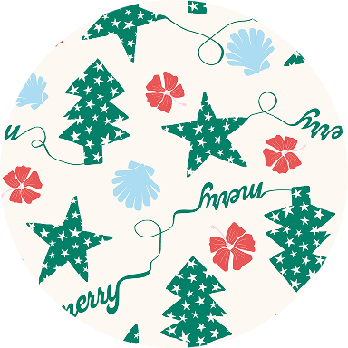 Sandy Santa print fabric filter