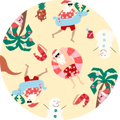 Sandy Santa print fabric filter