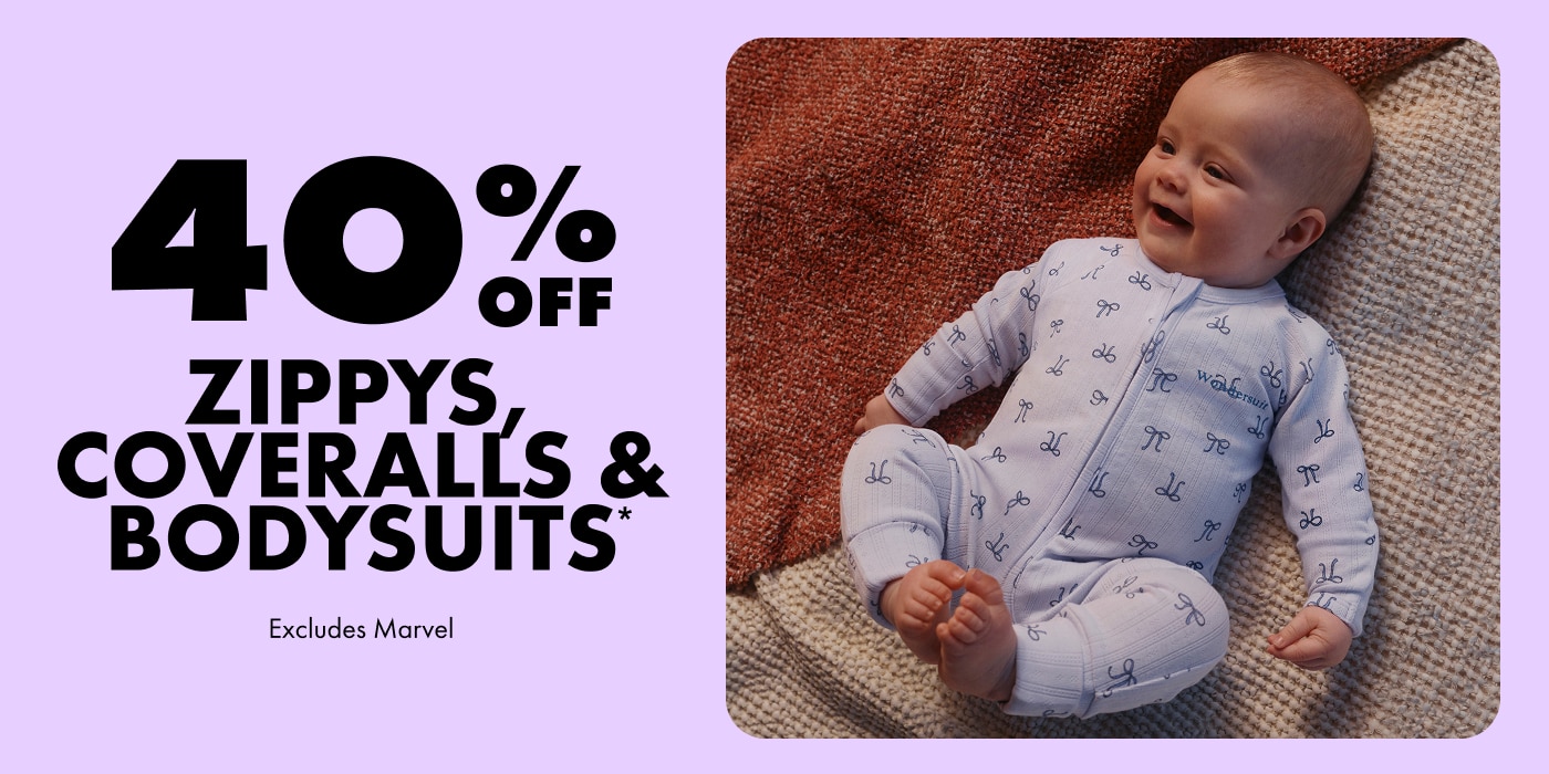 40% Off Zippys, Coveralls & Bodysuits