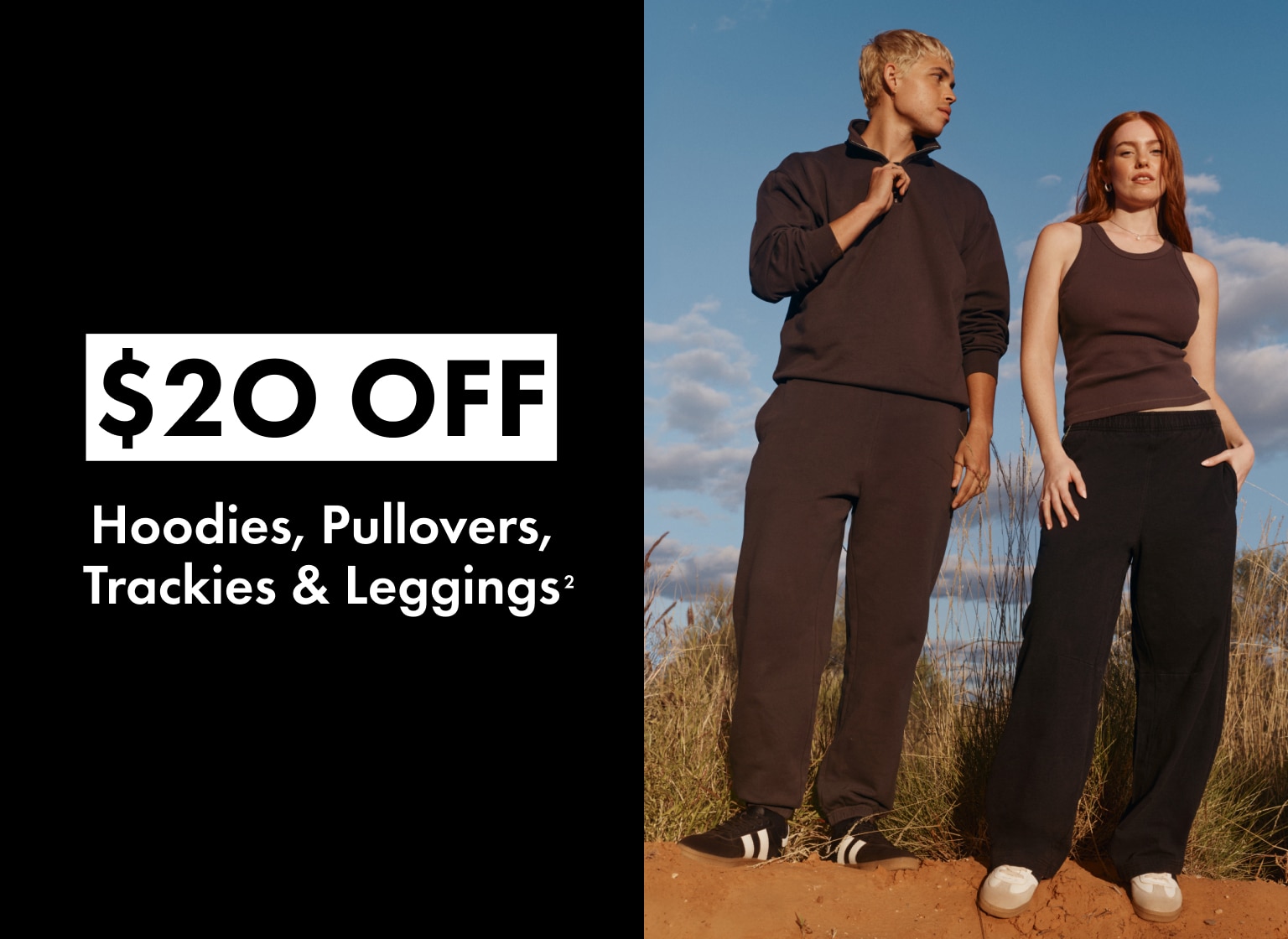 $20 Off hoodies, pullovers, trackies & leggings